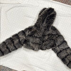 Luxurious Faux Fur Hooded Jacket